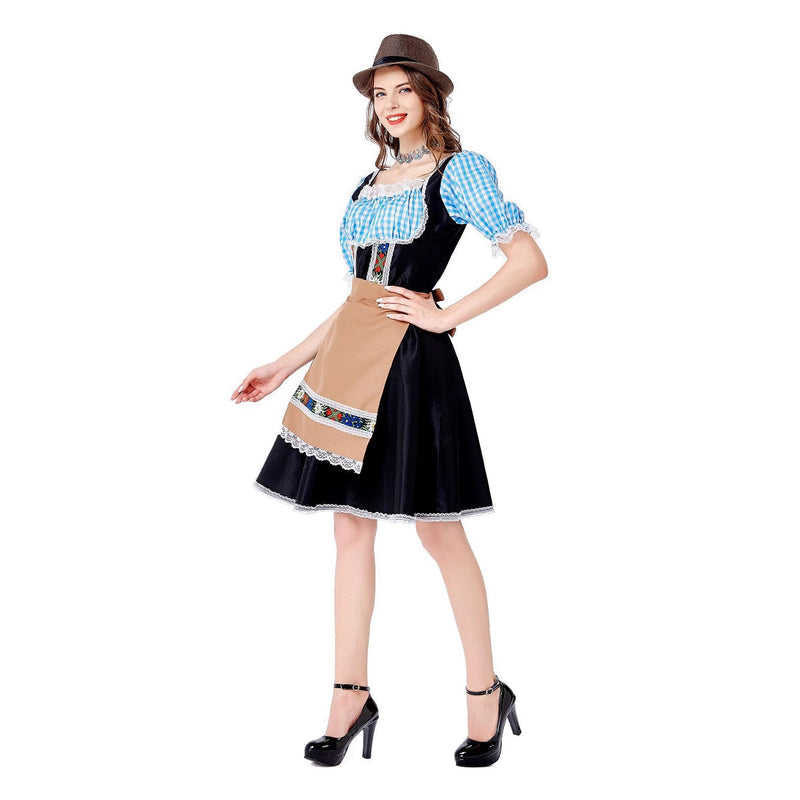 Trachtenkleid für Damen mit Karostoff und Schürze