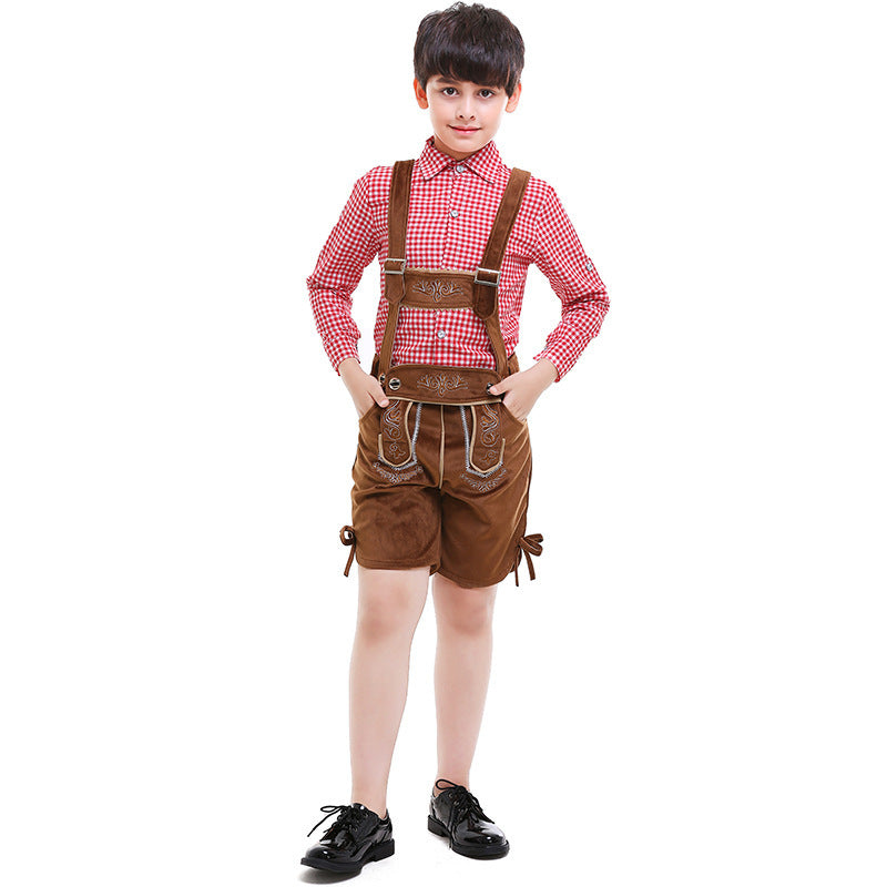 Kinderlederhose für Jungen im traditionellen Stil mit Stickerei