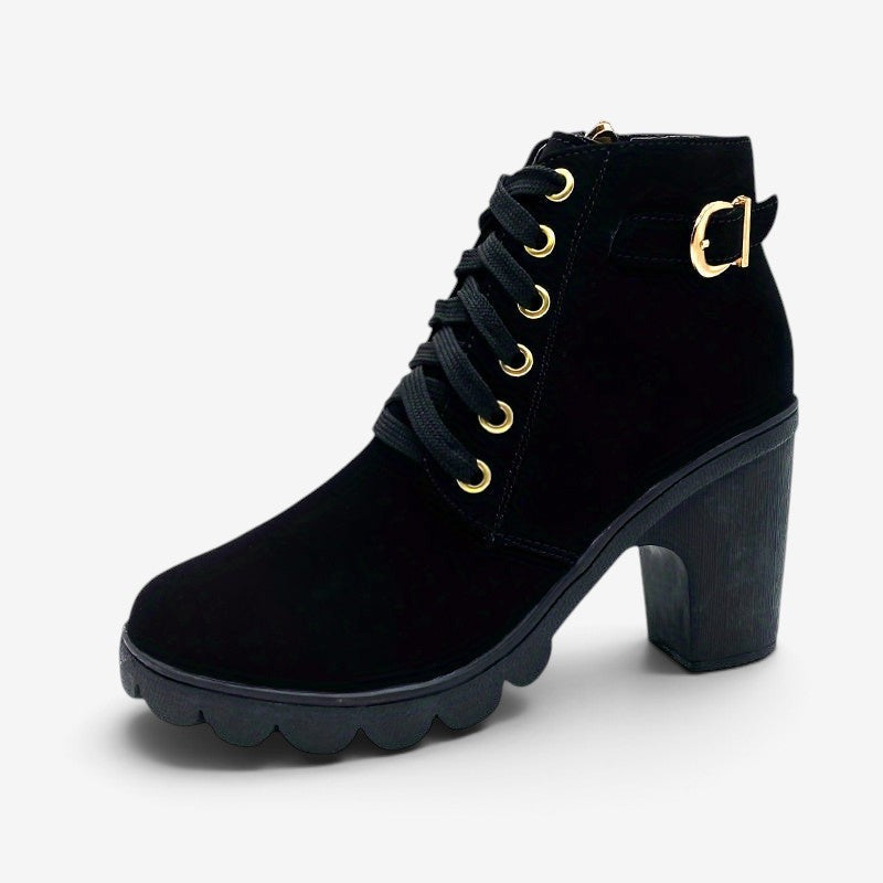 Damen-Schnürstiefelette mit Absatz