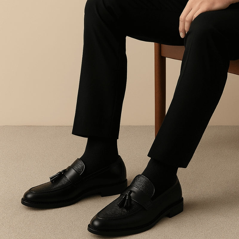 Klassische Slip-On Schuhe mit Quasten