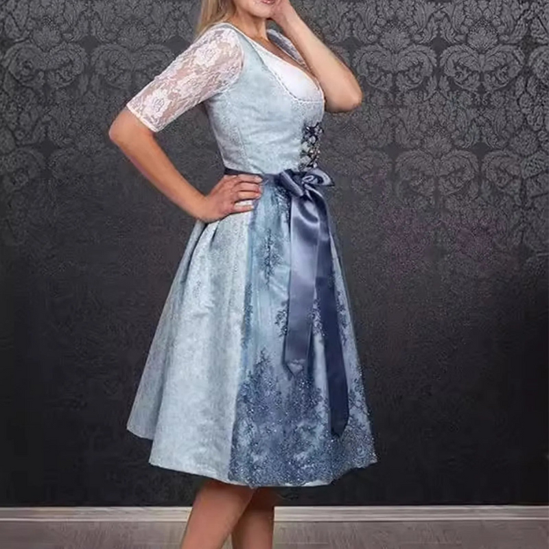 Dirndl für Damen im eleganten Stil mit ausgestelltem Rock