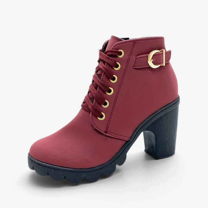 Damen-Schnürstiefelette mit Absatz