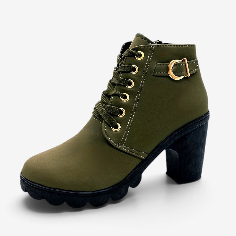 Damen-Schnürstiefelette mit Absatz