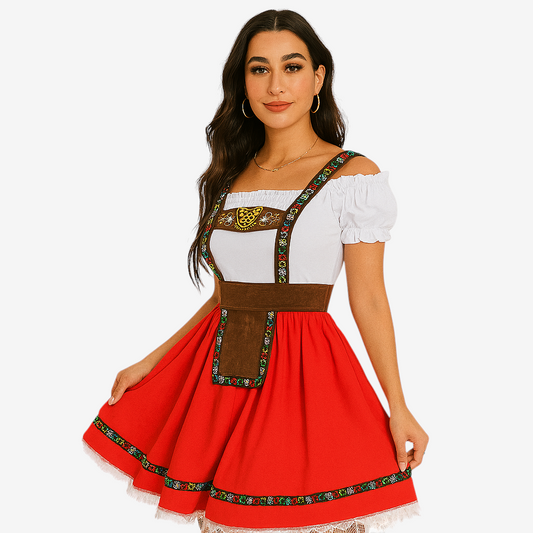 Dirndl für Damen mit Carmen-Ausschnitt