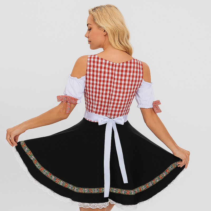 Kleid für Damen mit Floral-Zickzack-Muster