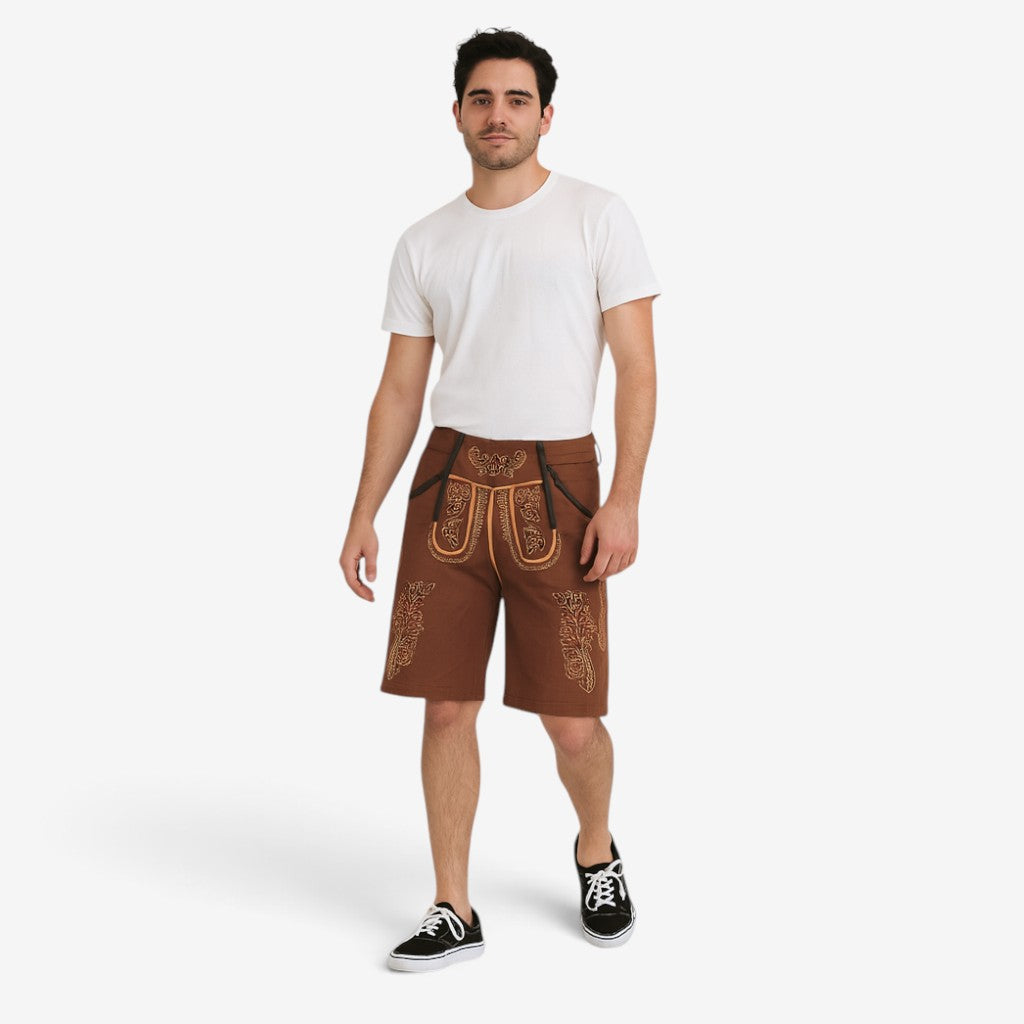 Trachtenlederhose für Herren in kurzer Ausführung