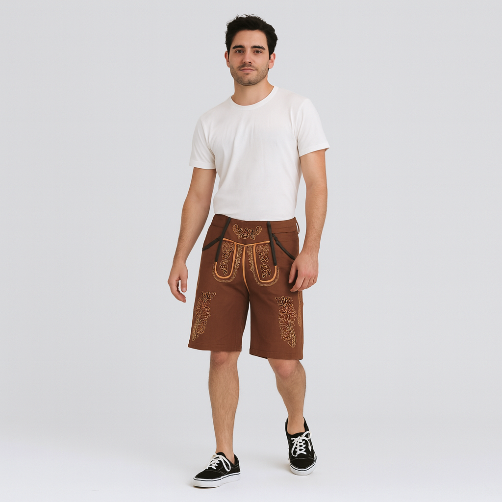 Trachtenlederhose für Herren in kurzer Ausführung