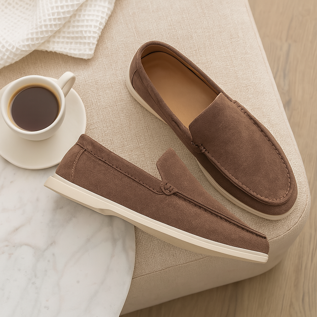 Bruno Klassische Wildleder Slipper – Handgemachte Herren Hausschuhe