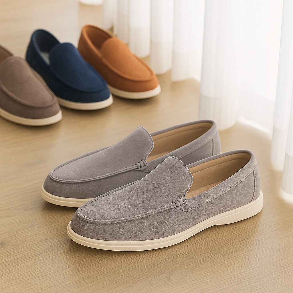 Bruno Klassische Wildleder Slipper – Handgemachte Herren Hausschuhe
