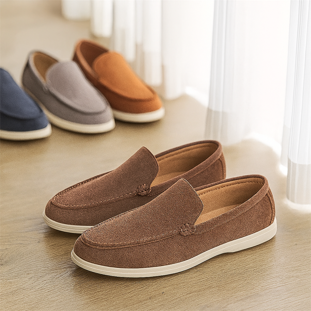 Bruno Klassische Wildleder Slipper – Handgemachte Herren Hausschuhe