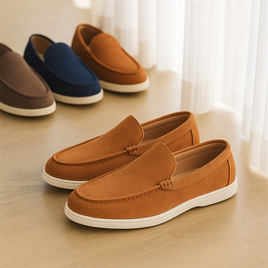 Bruno Klassische Wildleder Slipper – Handgemachte Herren Hausschuhe