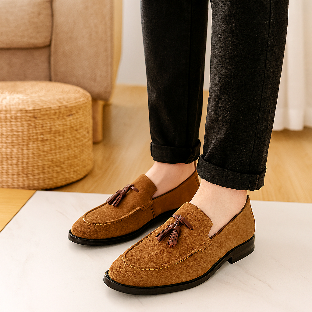 London Wildleder Slipper – Flexible und stilvolle Herrenschuhe