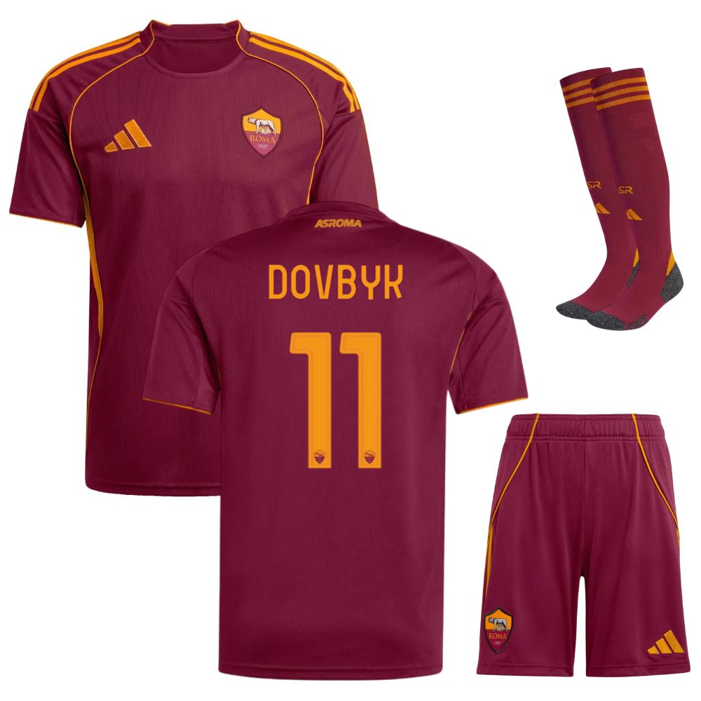 Completo maglia home AS Roma da bambino 2025/26
