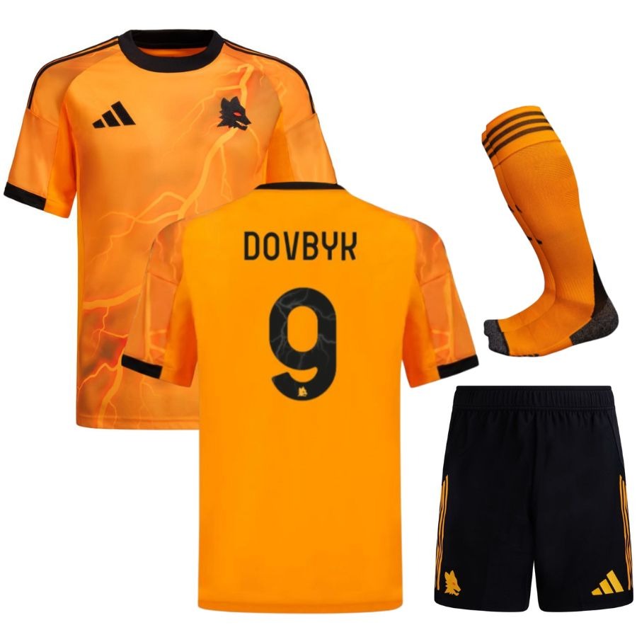 Completo maglia da trasferta AS Roma Dovbyk per bambini 2025/26