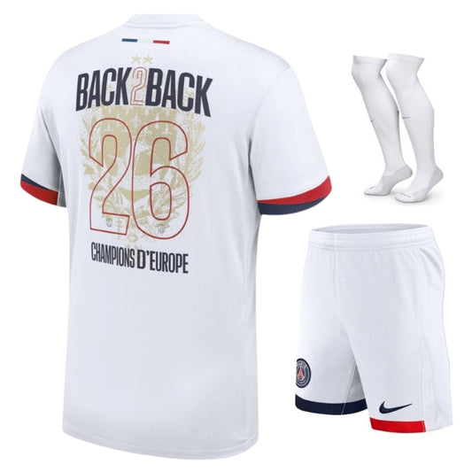 Paris Saint-Germain – Away Kit Set – 2025/26 – Kids – 2 Stars – Double Winners Edition