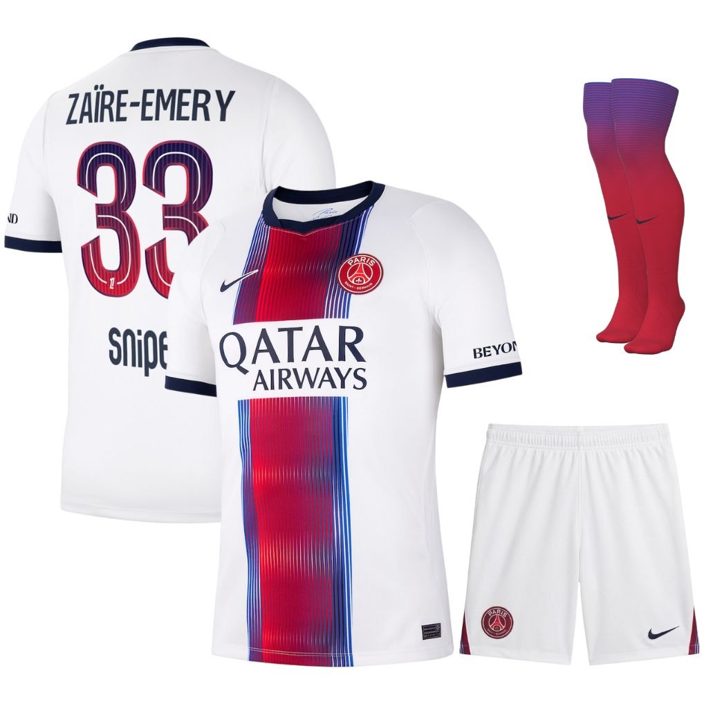 Paris Saint-Germain – Auswärtstrikotset – 2026/27 – Kinder – Zaïre-Emery – Weiß