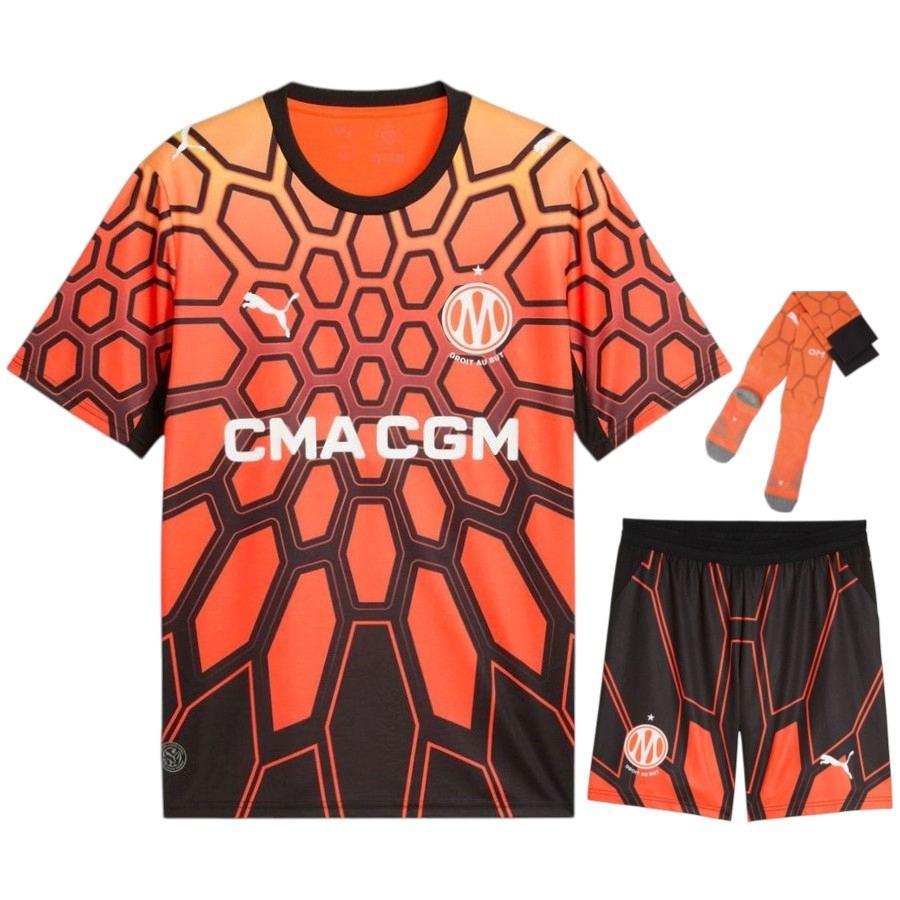 Olympique Marseille – Ensemble de maillot de gardien – 2026/27 – Enfants – Rouge