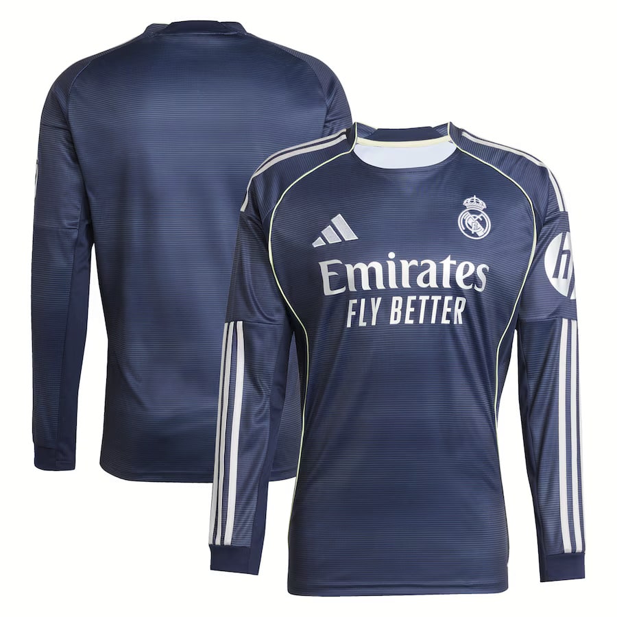 Real Madrid Auswärts-Trikot für Herren 2025/26 – Langarm