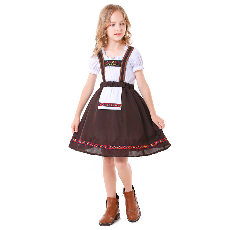 Dirndlkleid für Mädchen mit Schürze und Stickereien