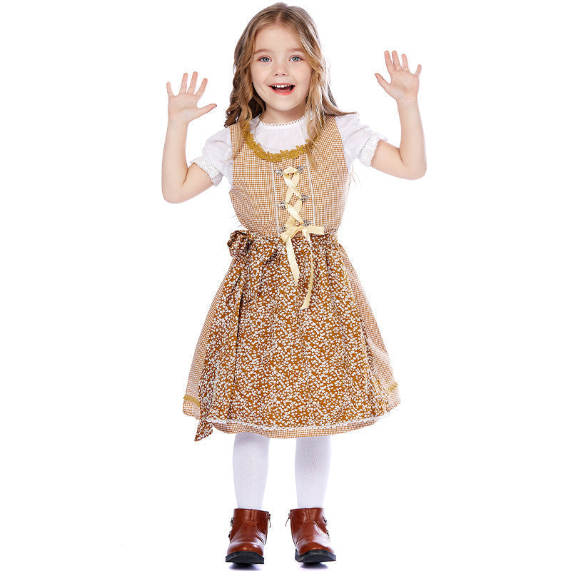 Trachtenkleid für Mädchen mit Schürze und Puffbluse