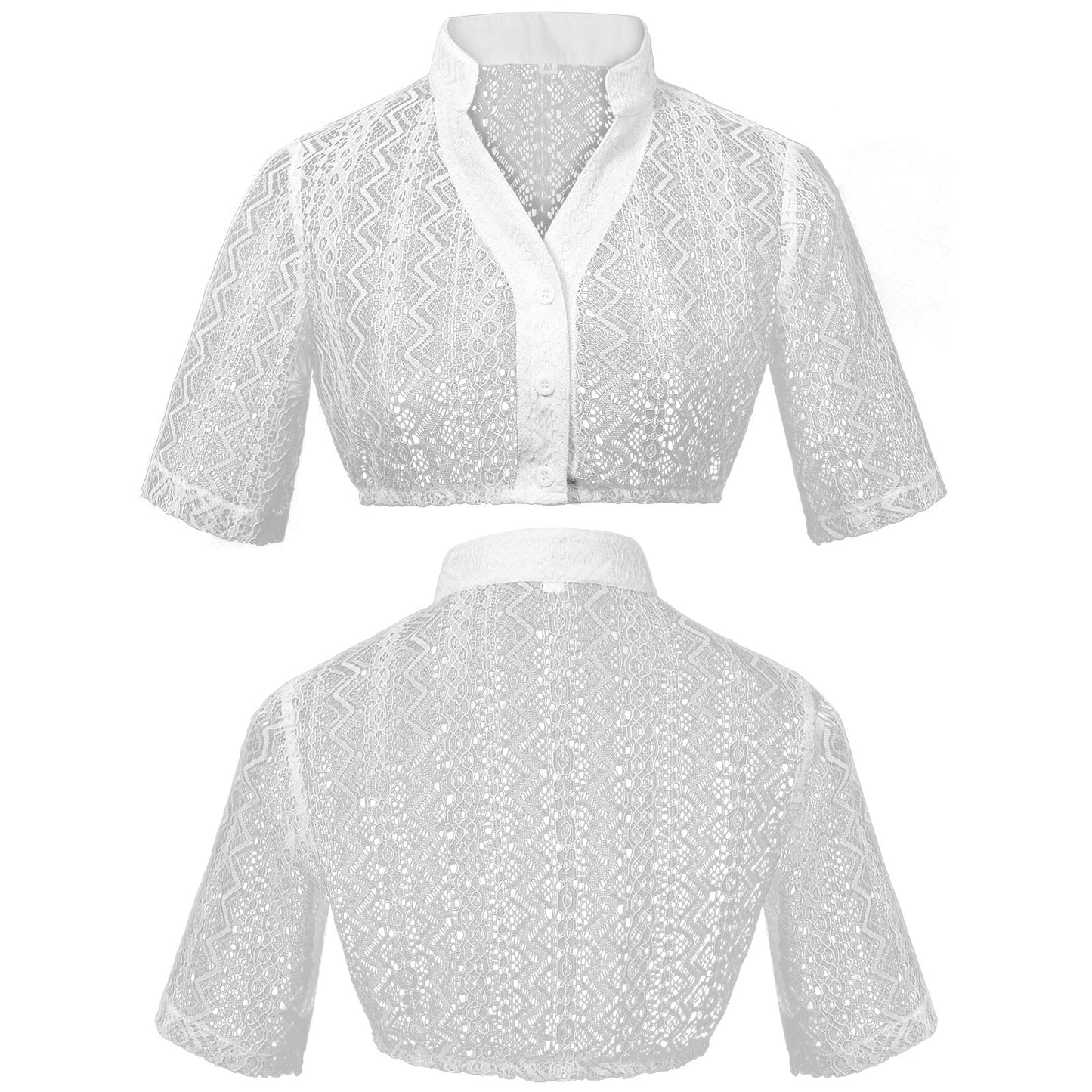 Spitzenbolero für Damen mit Stehkragen und kurzem Schnitt