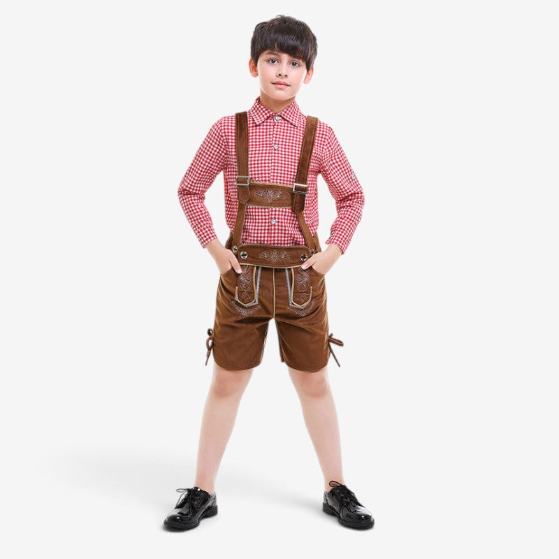 Kinderlederhose für Jungen im traditionellen Stil mit Stickerei