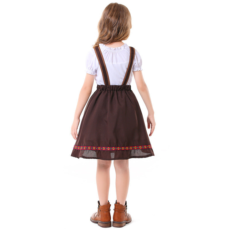 Dirndlkleid für Mädchen mit Schürze und Stickereien