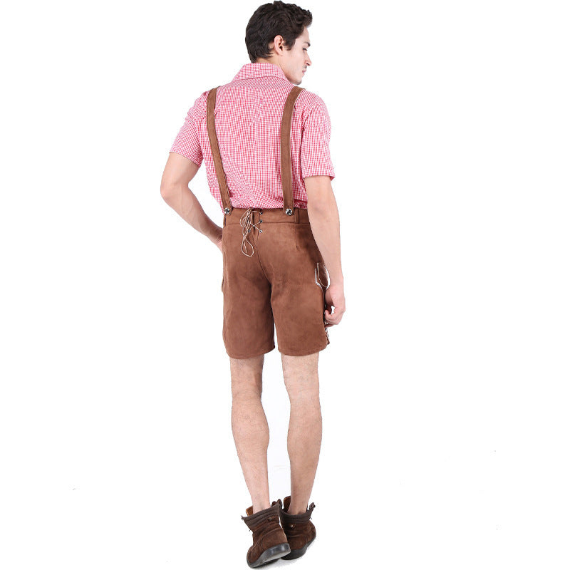 Kurze Trachtenlederhose für Herren mit Latzträgern