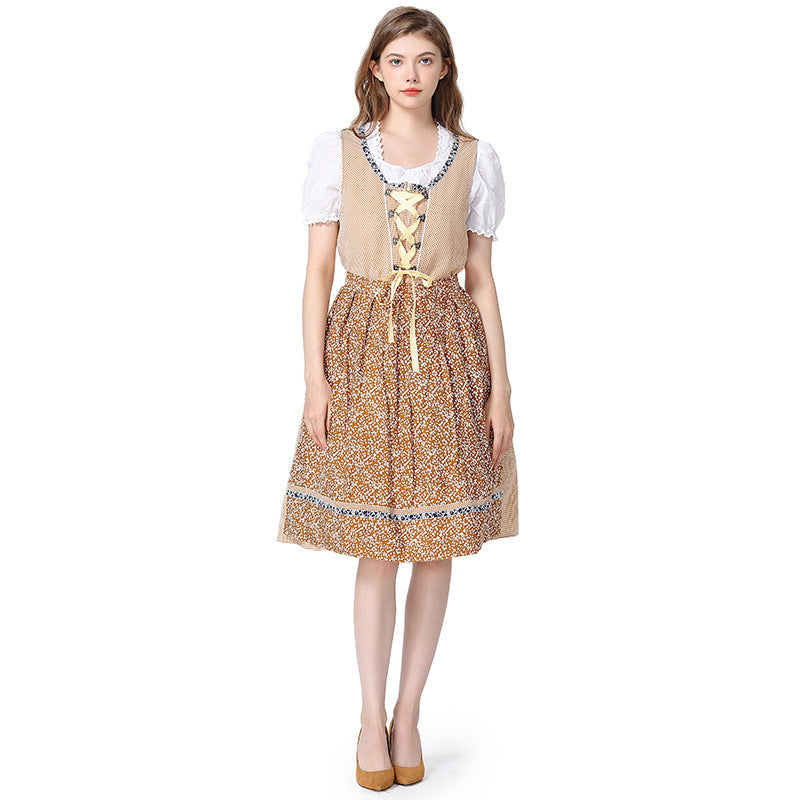 Dirndlkleid für Damen mit Spitzenbluse und Schürze