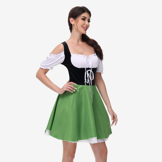 Trachtenkleid für Damen mit Puffärmeln und Schnürung