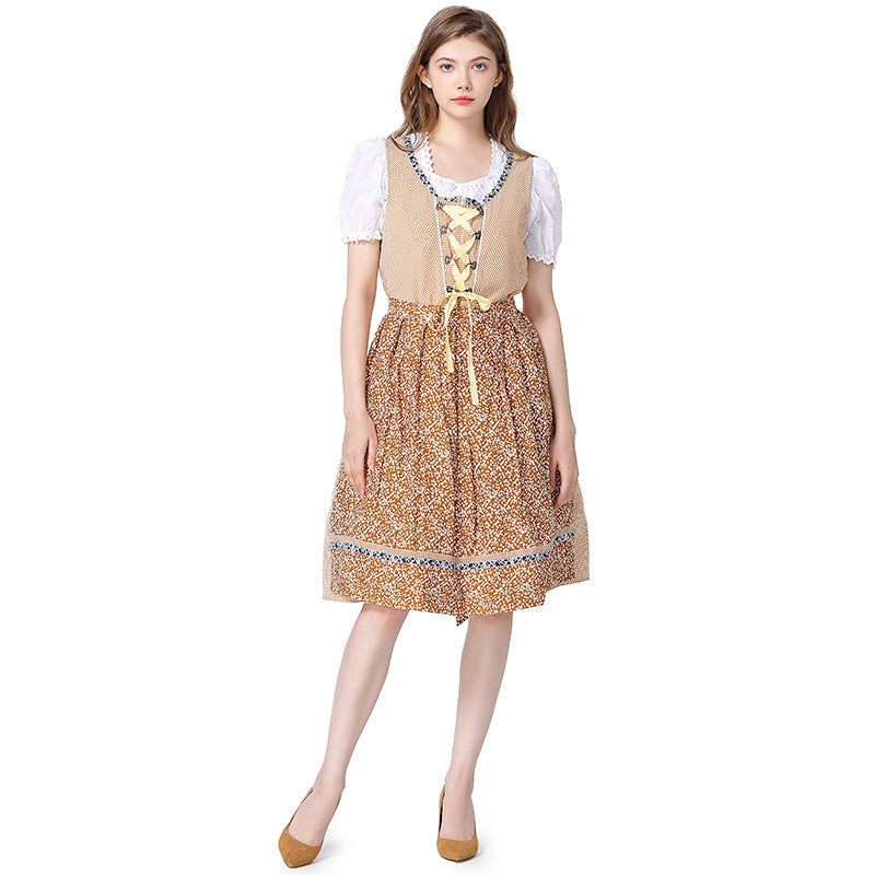 Dirndlkleid für Damen mit Spitzenbluse und Schürze