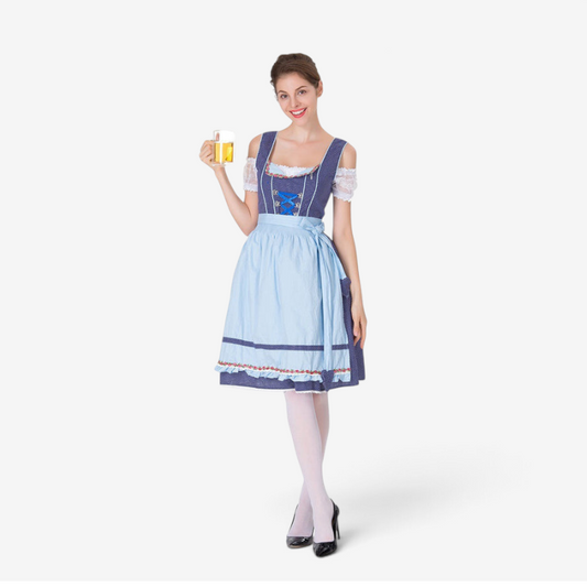 Dirndlkleid für Damen mit Schürze und Herz-Ausschnitt