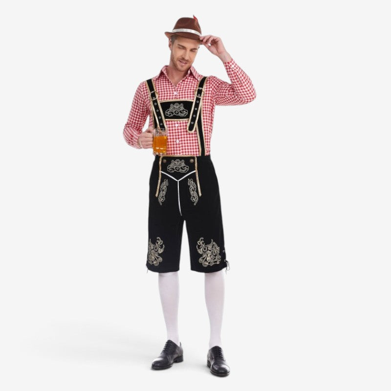 Trachtenlederhose für Herren mit barocker Stickerei