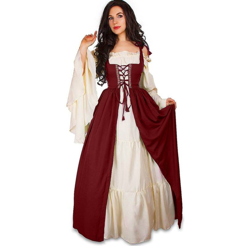 Historisches Kleid für Damen mit V-Ausschnitt