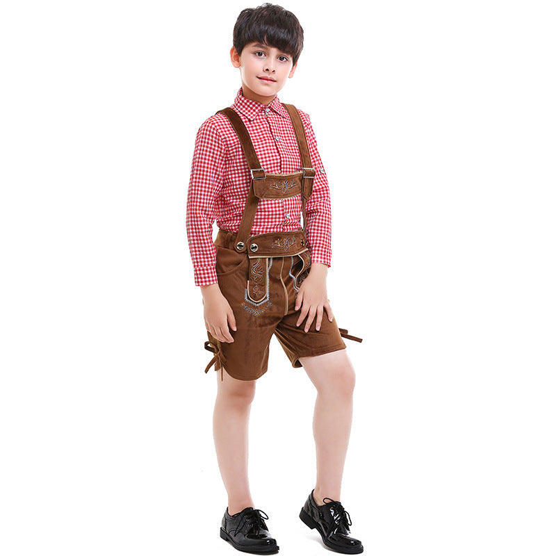 Kinderlederhose für Jungen im traditionellen Stil mit Stickerei