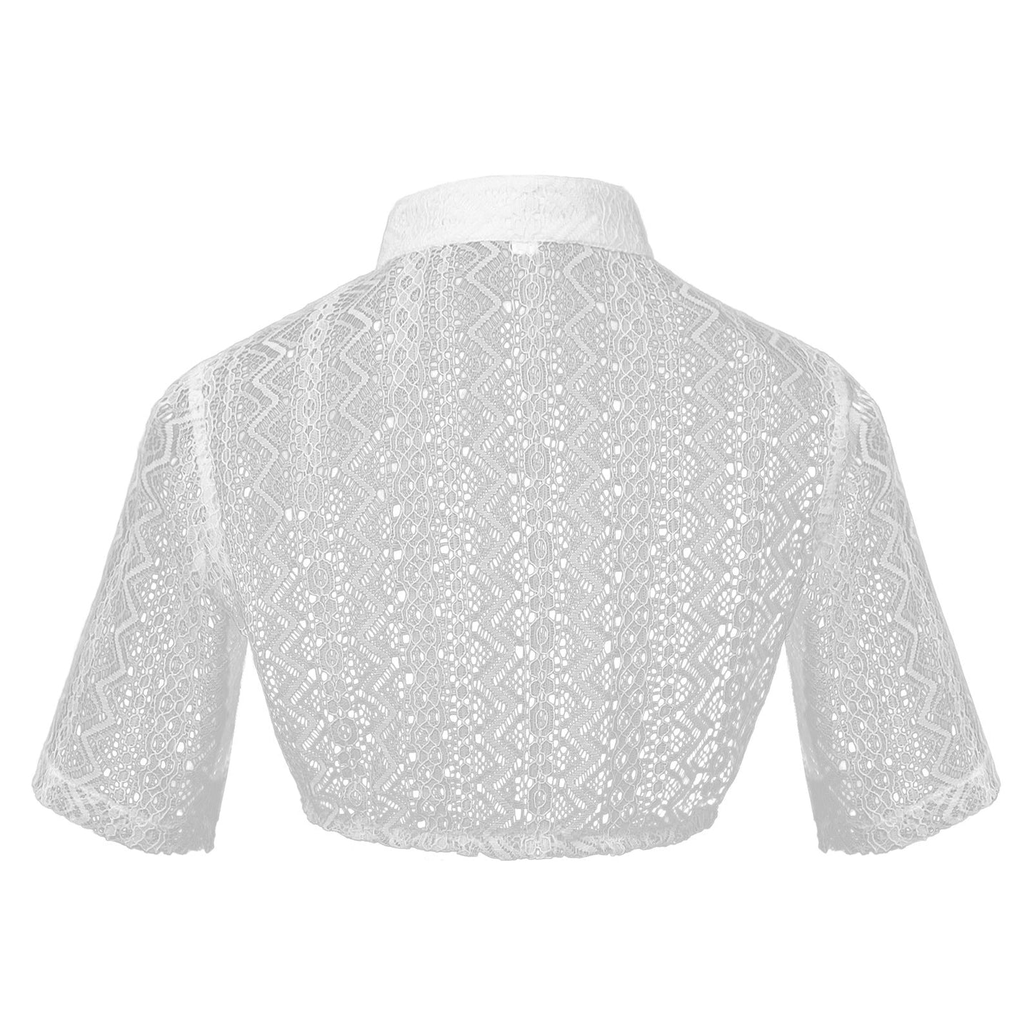 Spitzenbolero für Damen mit Stehkragen und kurzem Schnitt