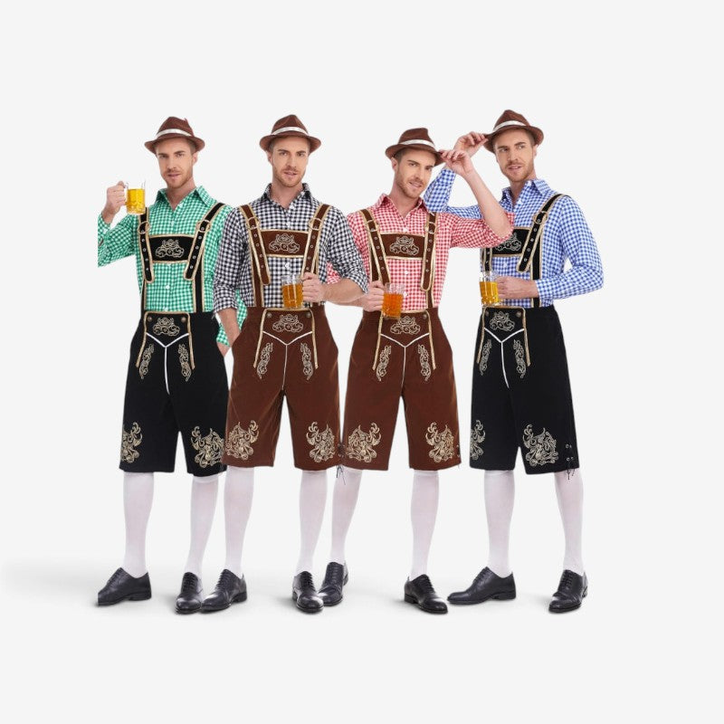 Trachtenlederhose für Herren mit barocker Stickerei