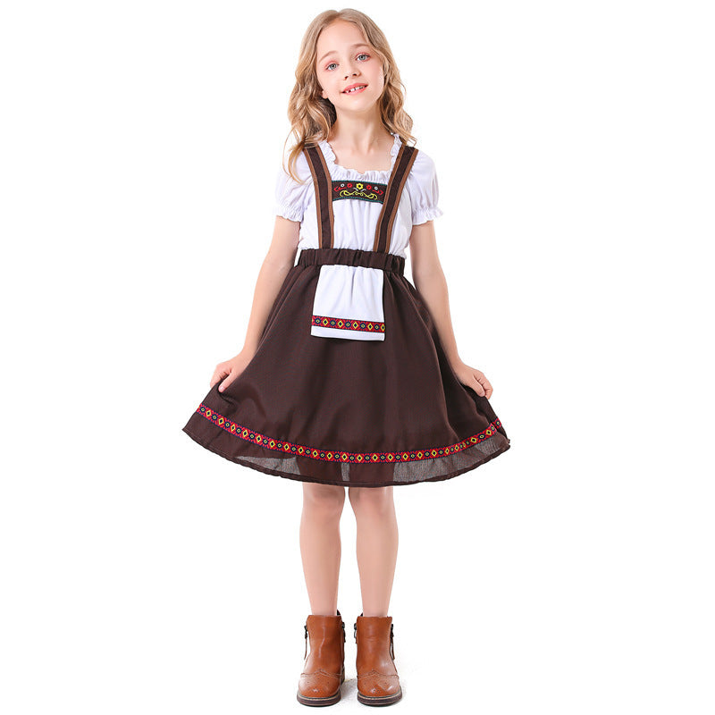 Dirndlkleid für Mädchen mit Schürze und Stickereien