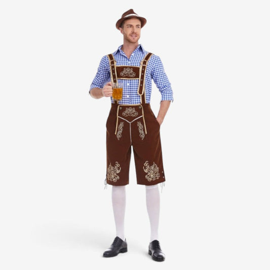 Trachtenlederhose für Herren mit barocker Stickerei