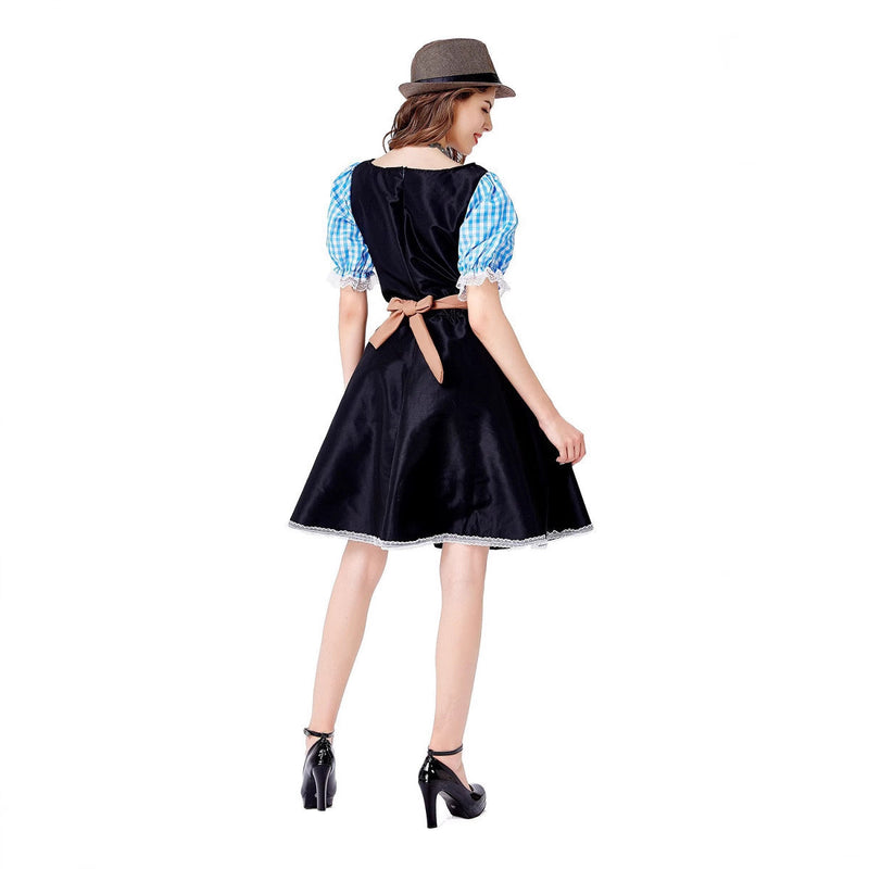 Trachtenkleid für Damen mit Karostoff und Schürze