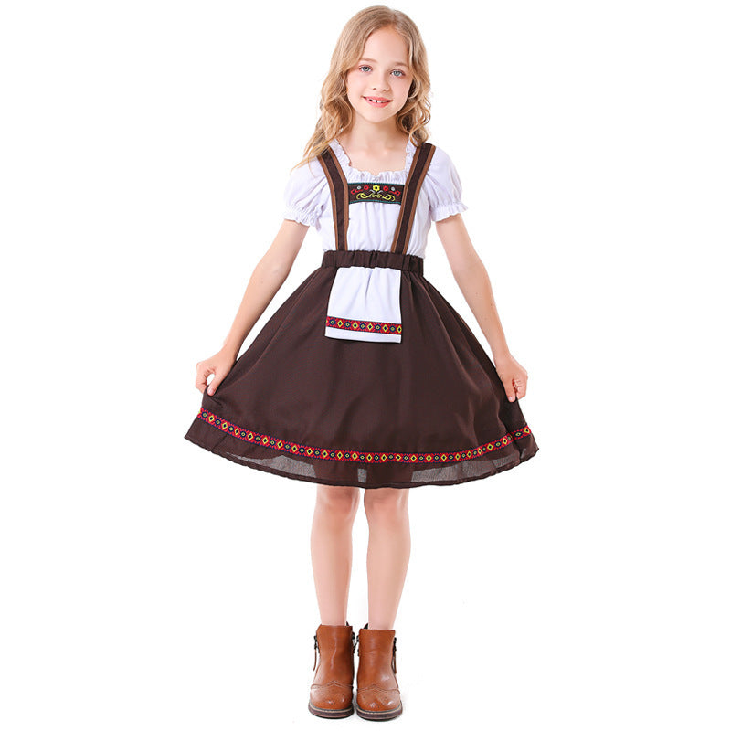 Dirndlkleid für Mädchen mit Schürze und Stickereien