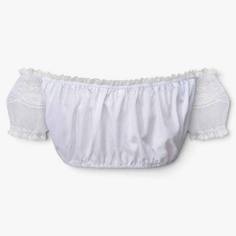 Spitzenbolero-Bluse für Damen mit Stehkragen