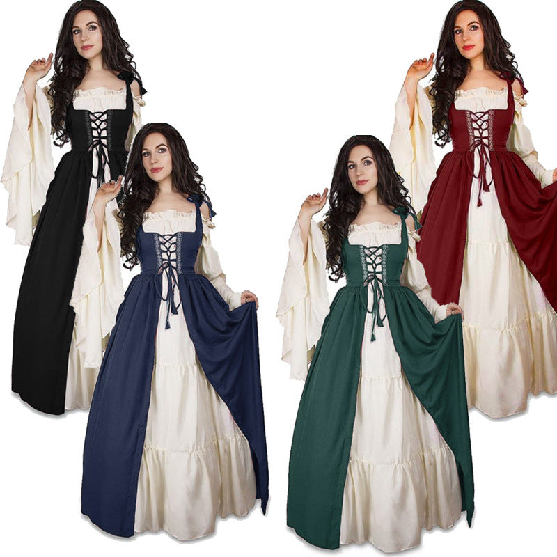 Historisches Kleid für Damen mit V-Ausschnitt