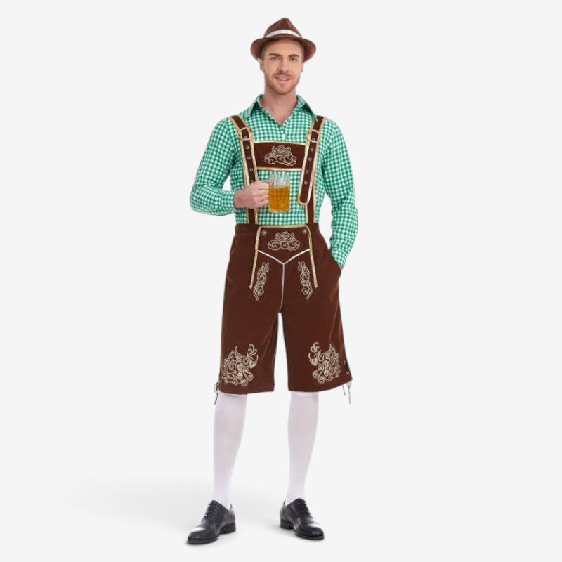 Trachtenlederhose für Herren mit barocker Stickerei