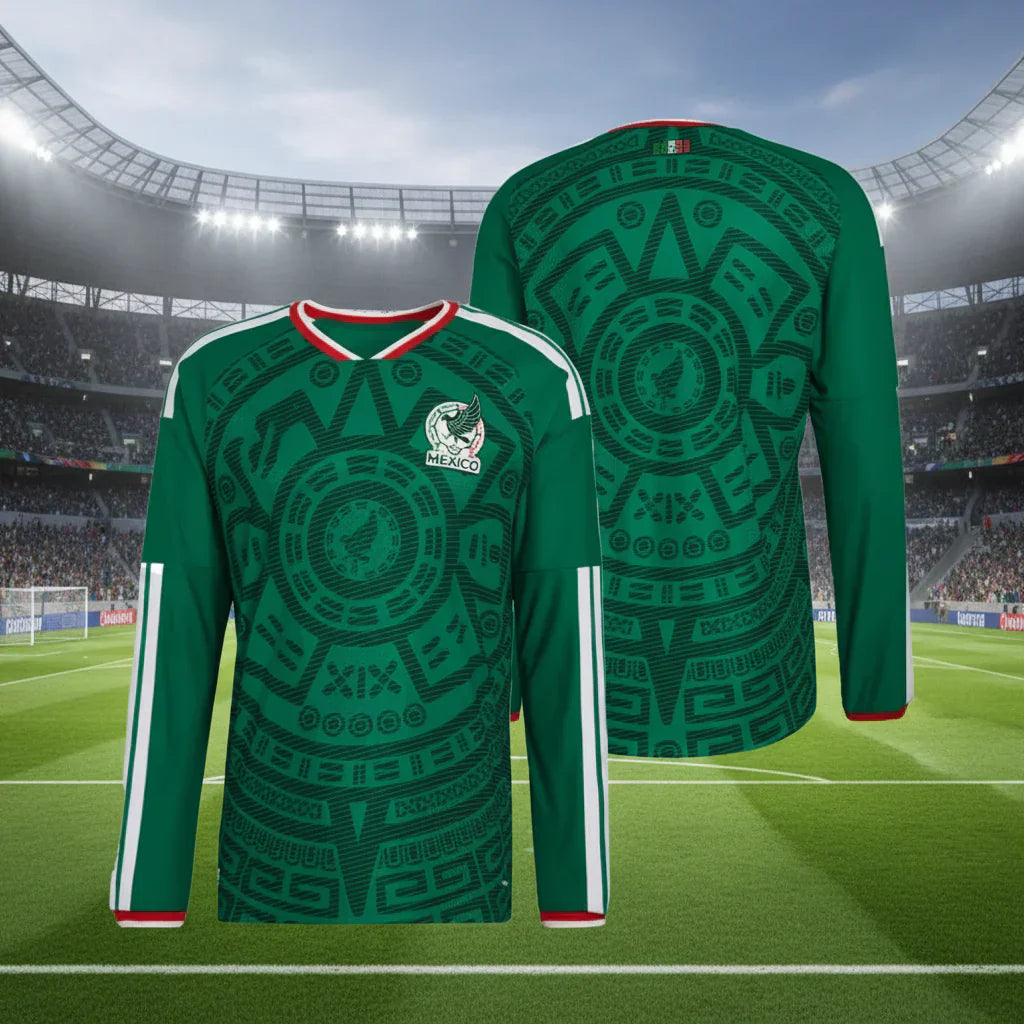 Mexiko Weltmeisterschaft Trikot 2026 Langarm Fußball Trikot Herren