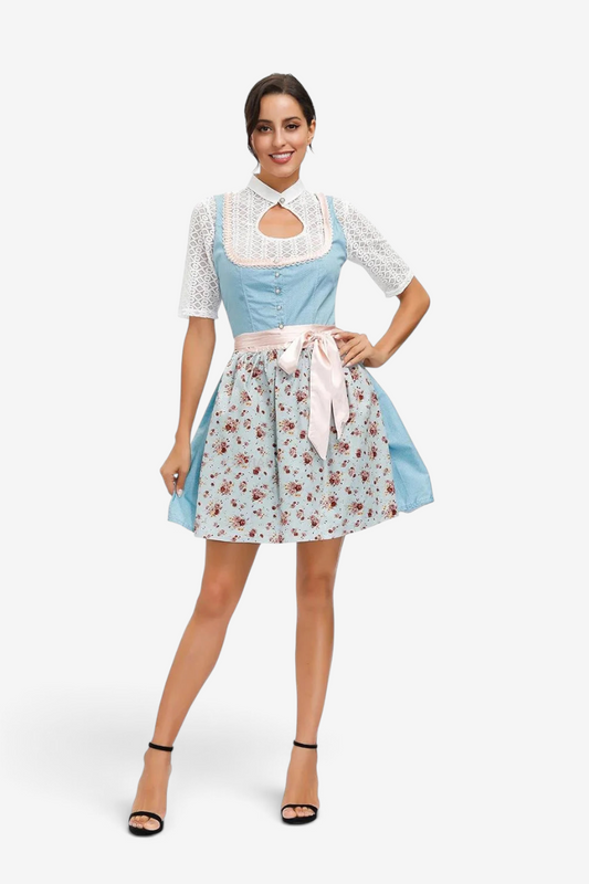 Dirndlkleid für Damen im bayerischen Stil mit Spitzen