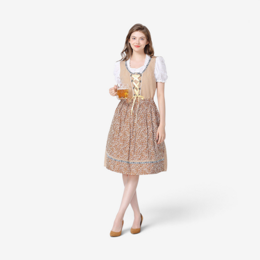 Dirndlkleid für Damen mit Spitzenbluse und Schürze