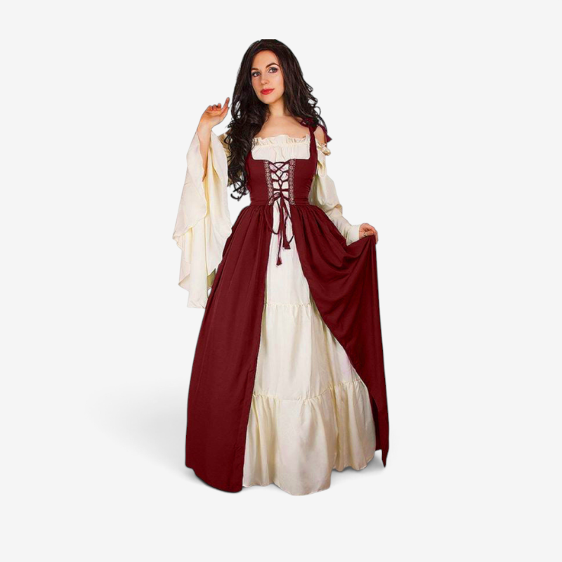 Historisches Kleid für Damen mit V-Ausschnitt