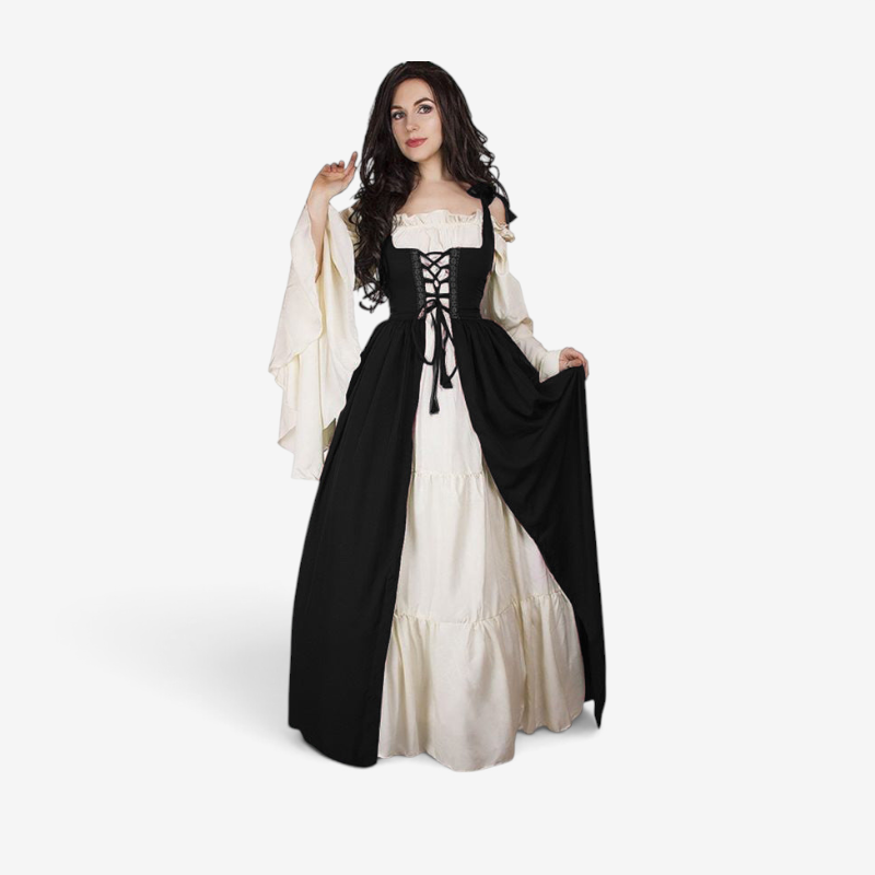 Historisches Kleid für Damen mit V-Ausschnitt