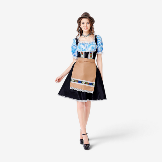 Oktoberfest-Dirndl für Damen mit bestickter Schürze